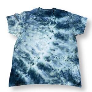 Tie dye cosmic egg ice dye tshirt 2XL blue unisex